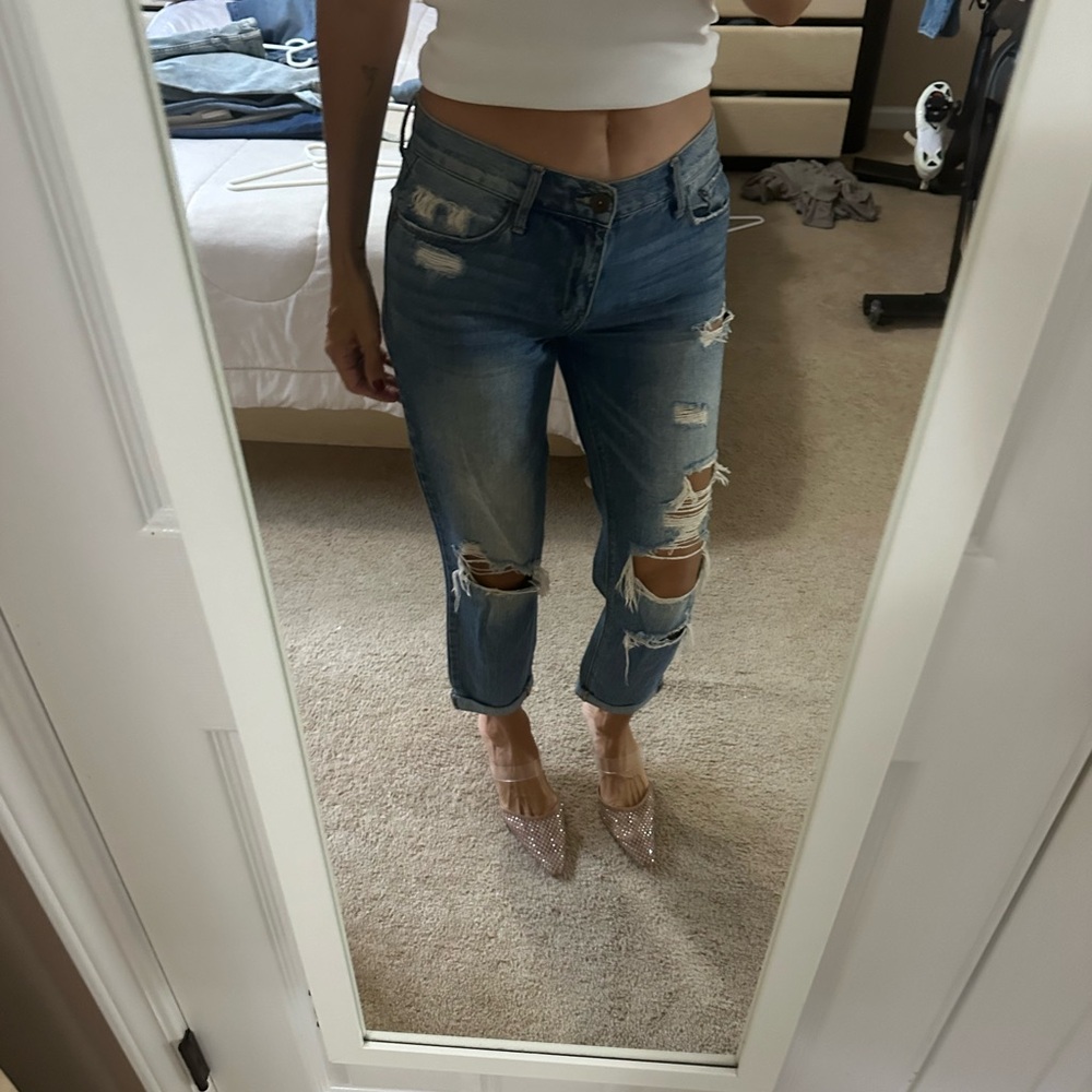 Pistola distressed cropped jeans
